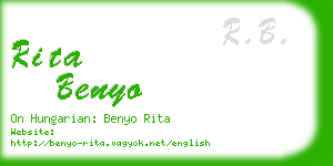 rita benyo business card